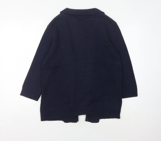 Eastex Women's Blue Open Front Cardigan, Size 10, Relaxed Fit