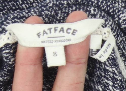 Womens UK Size 8 Fat Face Blue Cardigan Jumper