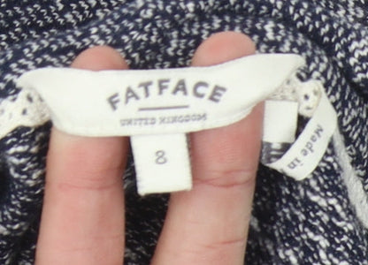 Womens UK Size 8 Fat Face Blue Cardigan Jumper