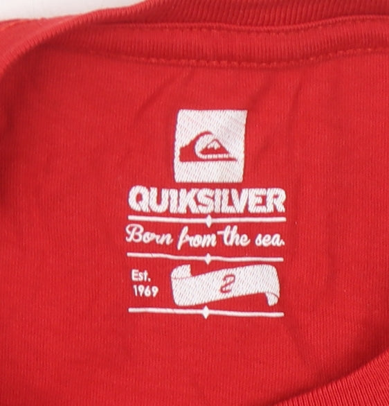 Quiksilver Boys Red Graphic Print T-Shirt 3 Years