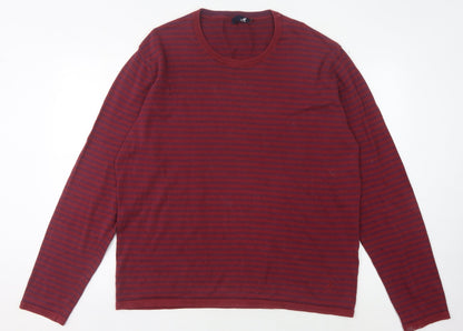 Kangol Men's XL Red Striped Pullover Jumper