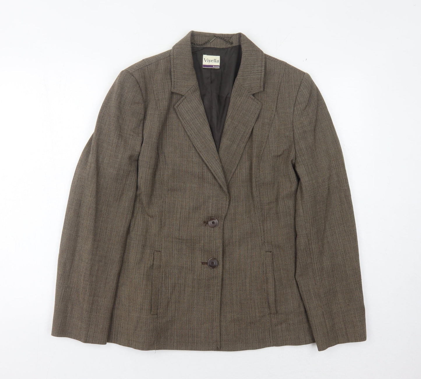 Viyella Women's Brown Wool Blend Two-Button Suit Jacket