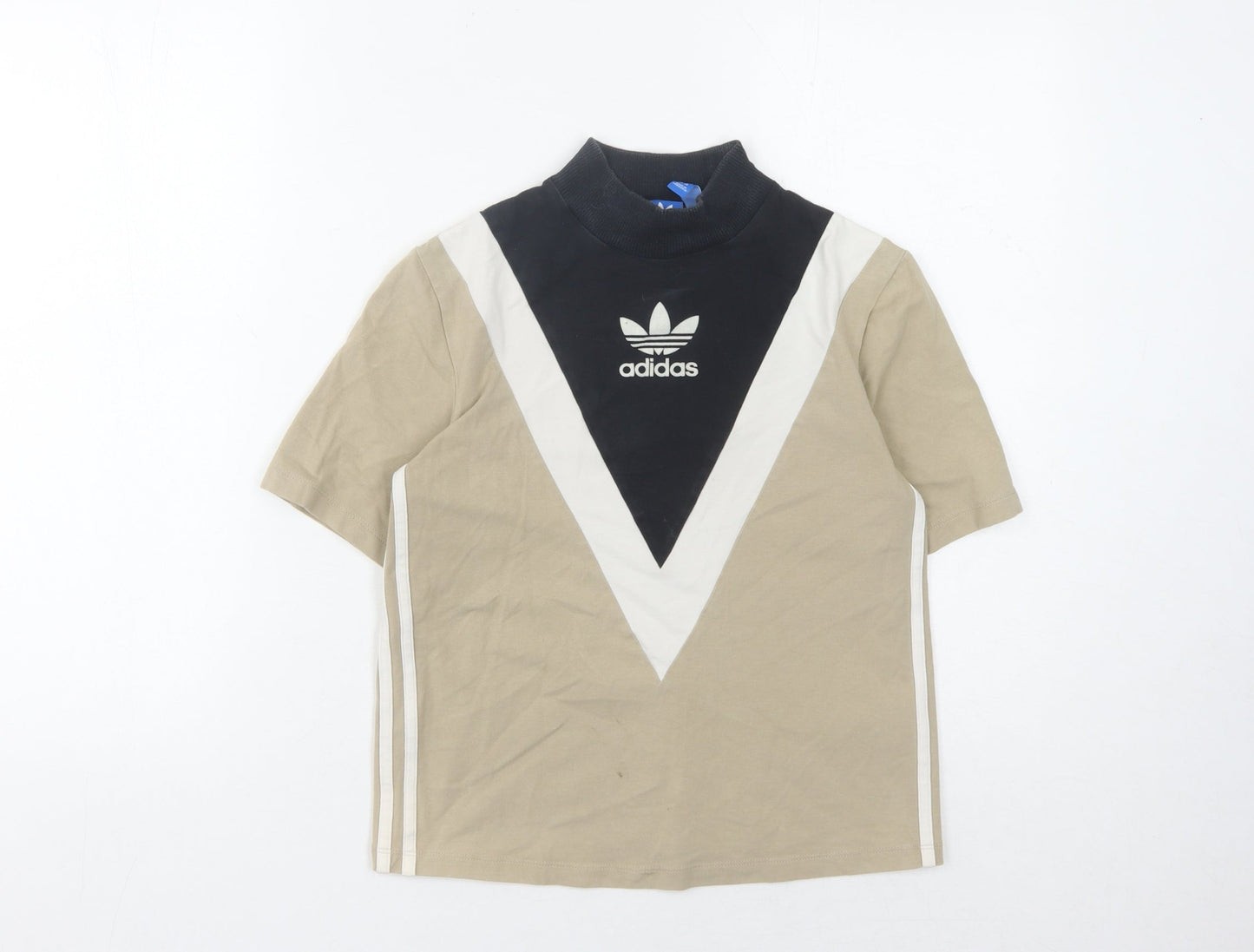 Womens UK Size 4 adidas Beige Basic T-Shirt