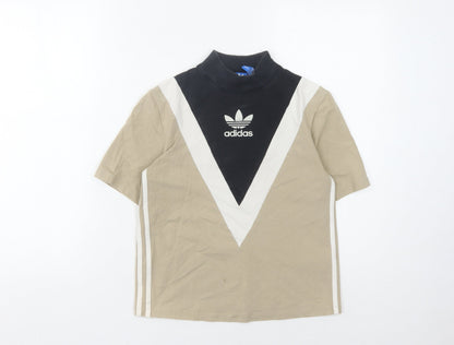 Womens UK Size 4 adidas Beige Basic T-Shirt
