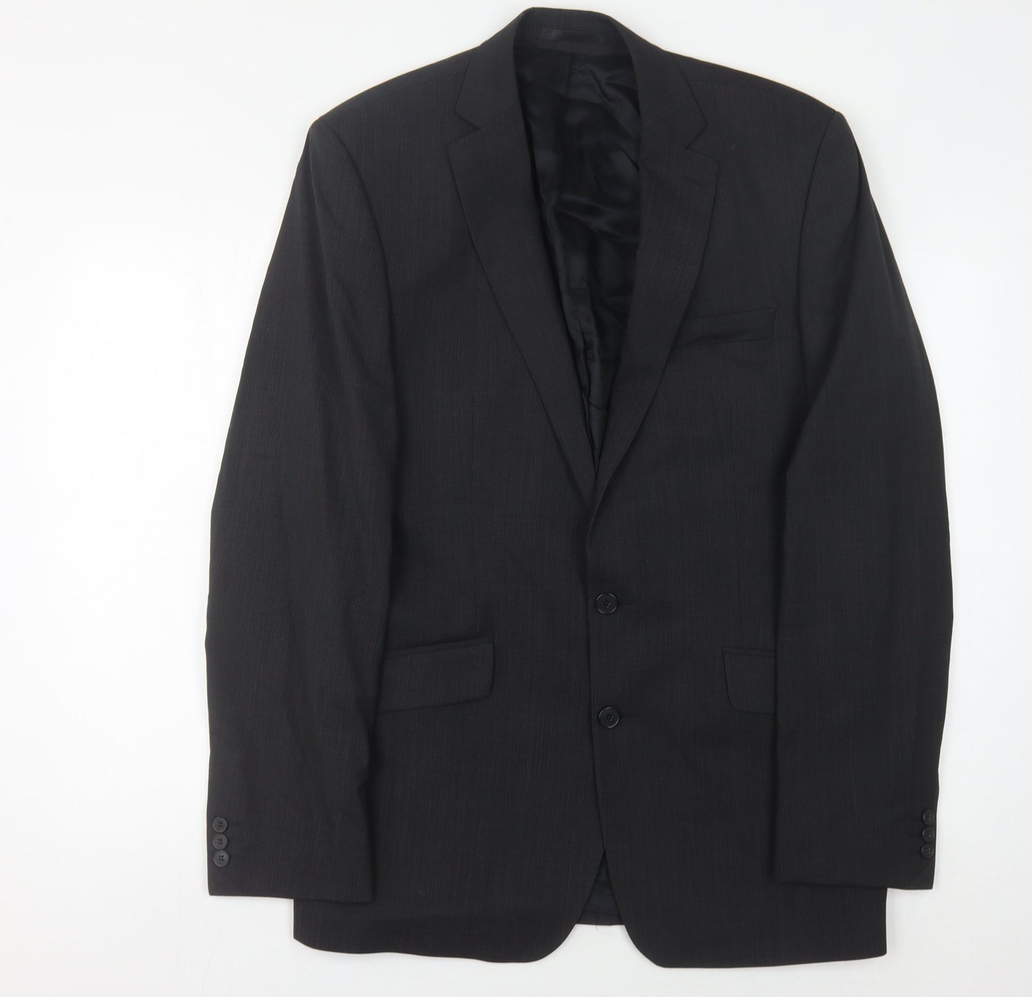 Mens UK Size 42 Jeff Banks Regular Black Suit Jacket