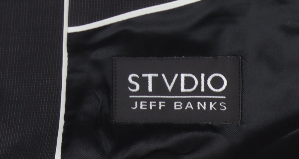 Mens UK Size 42 Jeff Banks Regular Black Suit Jacket