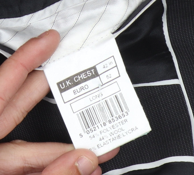 Mens UK Size 42 Jeff Banks Regular Black Suit Jacket