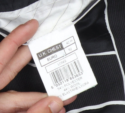 Mens UK Size 42 Jeff Banks Regular Black Suit Jacket
