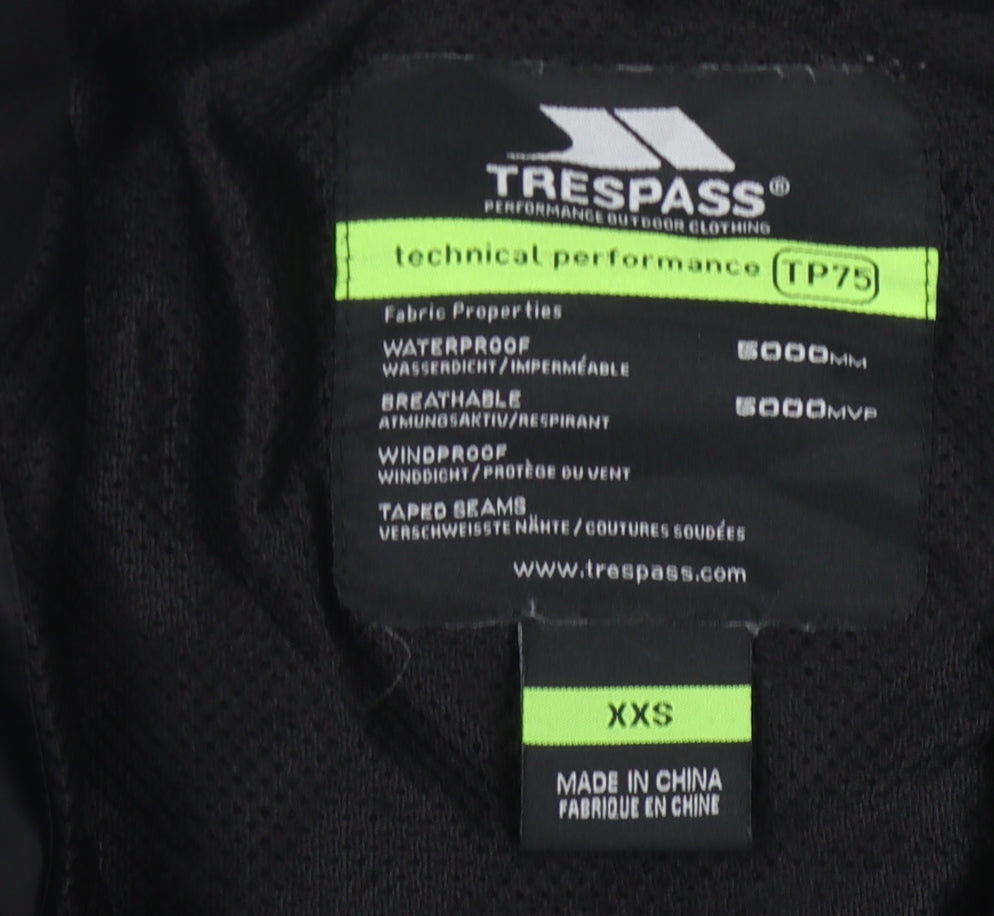 Trespass Unisex Black Windbreaker, 3XS, Waterproof