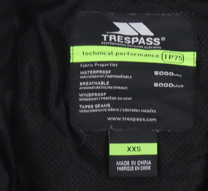 Trespass Unisex Black Windbreaker, 3XS, Waterproof
