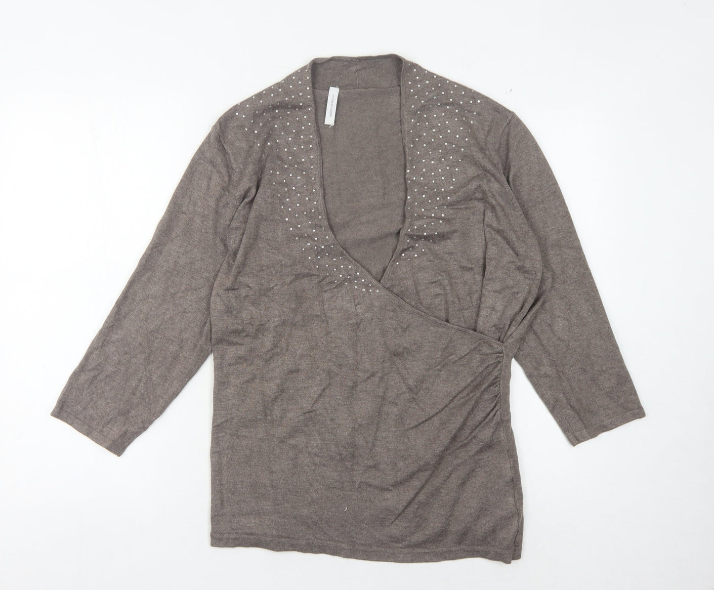 Womens UK Size M Windsmoor Brown Wrap Jumper