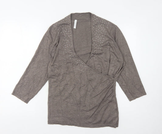 Womens UK Size M Windsmoor Brown Wrap Jumper