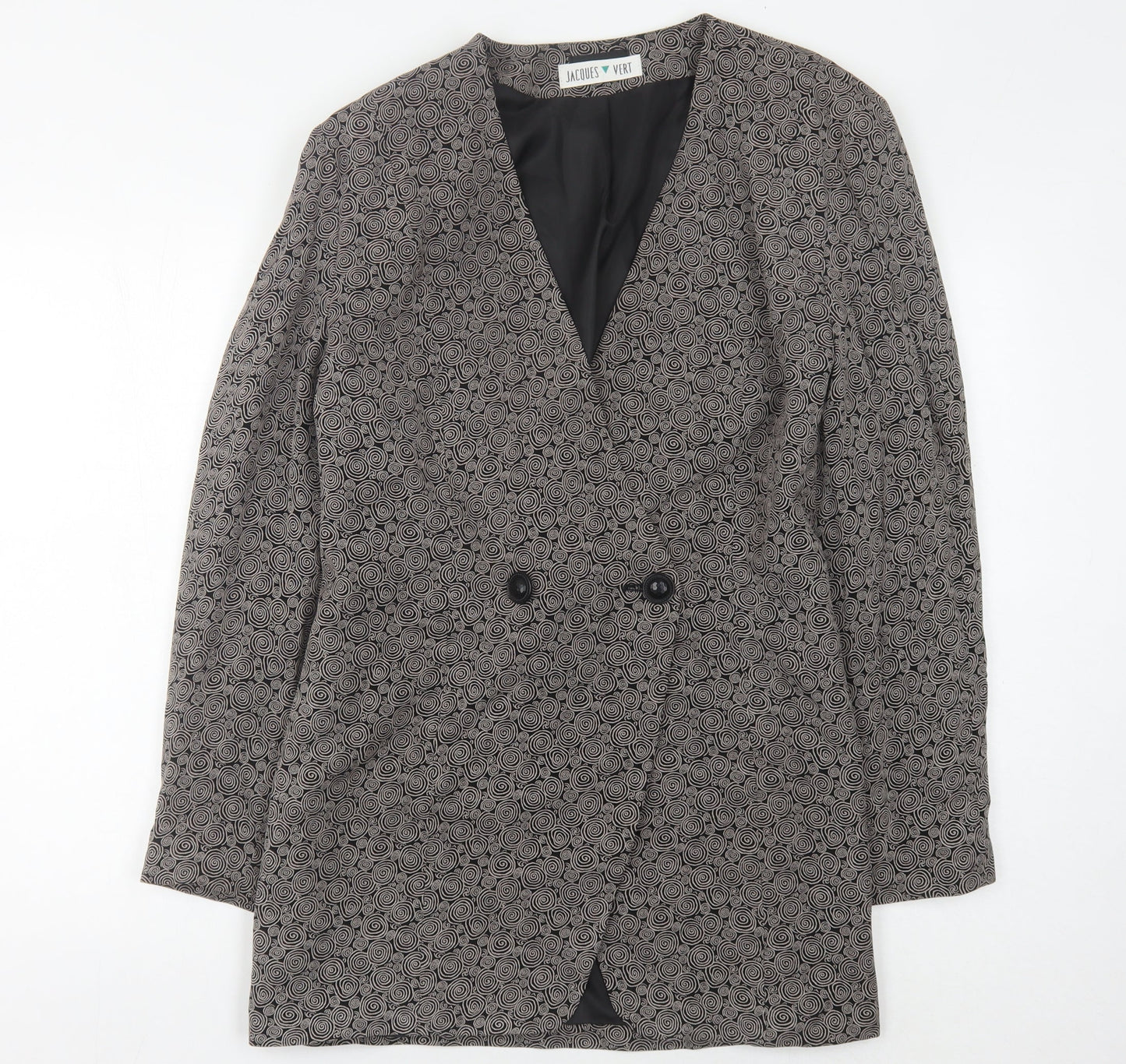 Jacques Vert Women's Black Blazer Size 14 Geometric