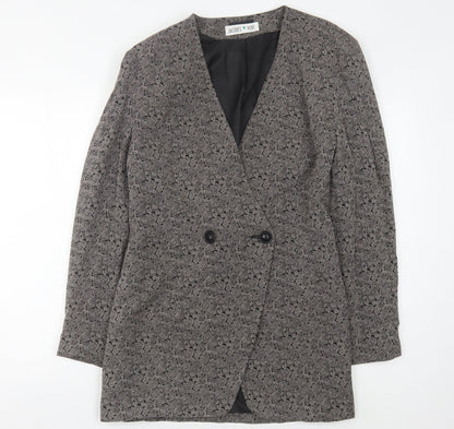 Jacques Vert Women's Black Blazer Size 14 Geometric