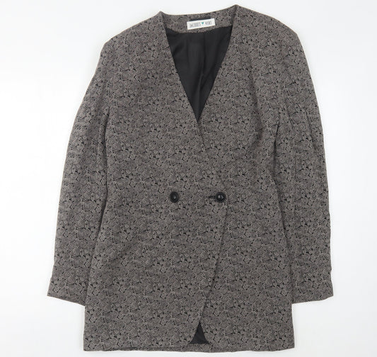 Jacques Vert Women's Black Blazer Size 14 Geometric