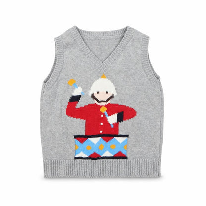 Front view of Cath Kidston boys’ grey cartoon vest 2-3 years