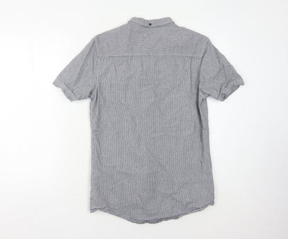 Firetrap Men's Grey Button-Up Shirt - Size S