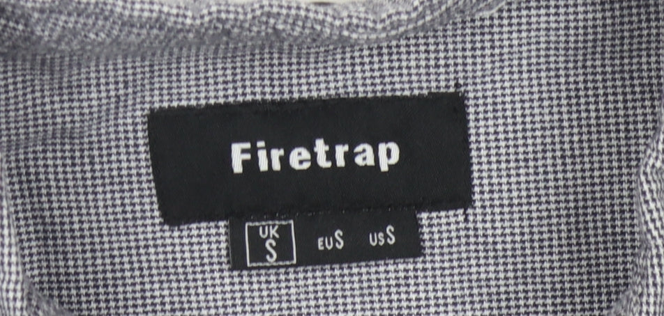 Firetrap Men's Grey Button-Up Shirt - Size S