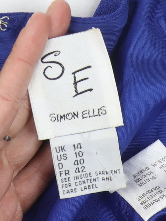 Simon Ellis Women’s Blue Dress Size 14 Sleeveless