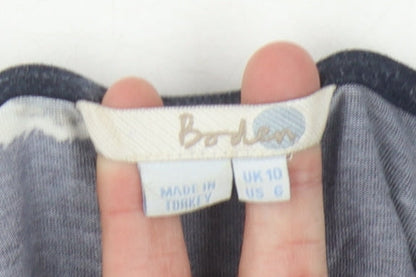 Boden Women's Blue Floral Wrap Blouse Size 10