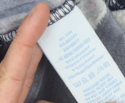 Boden Women's Blue Floral Wrap Blouse Size 10