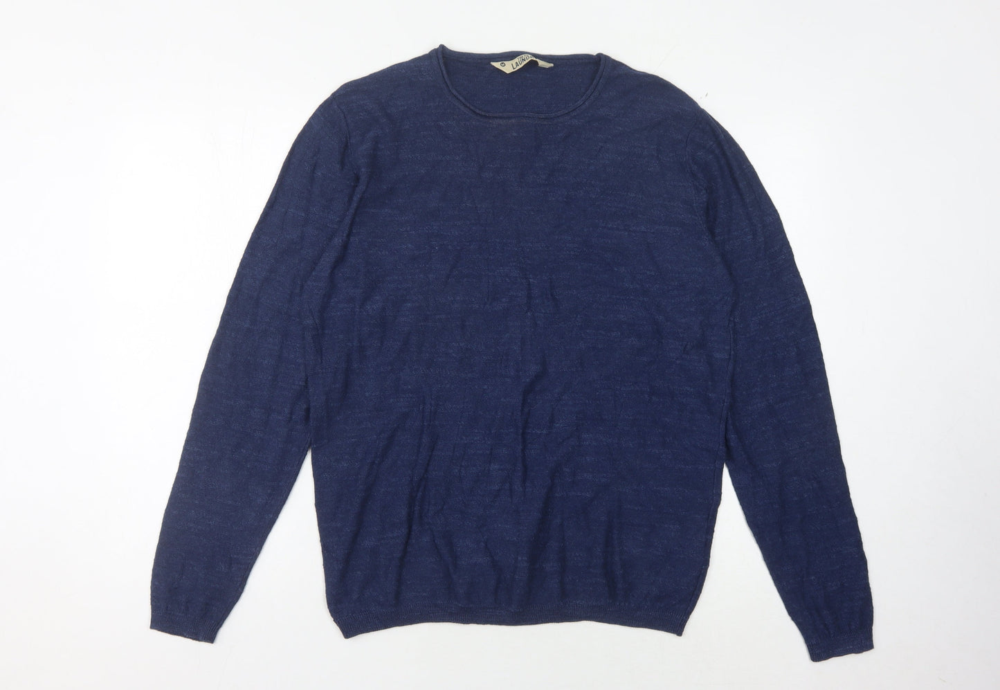 Tokyo Laundry Men's Blue Cotton Pullover Crew Neck Jumper M