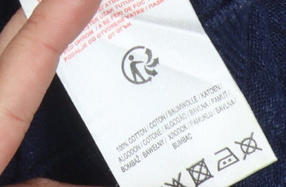 Tokyo Laundry Men's Blue Cotton Pullover Crew Neck Jumper M