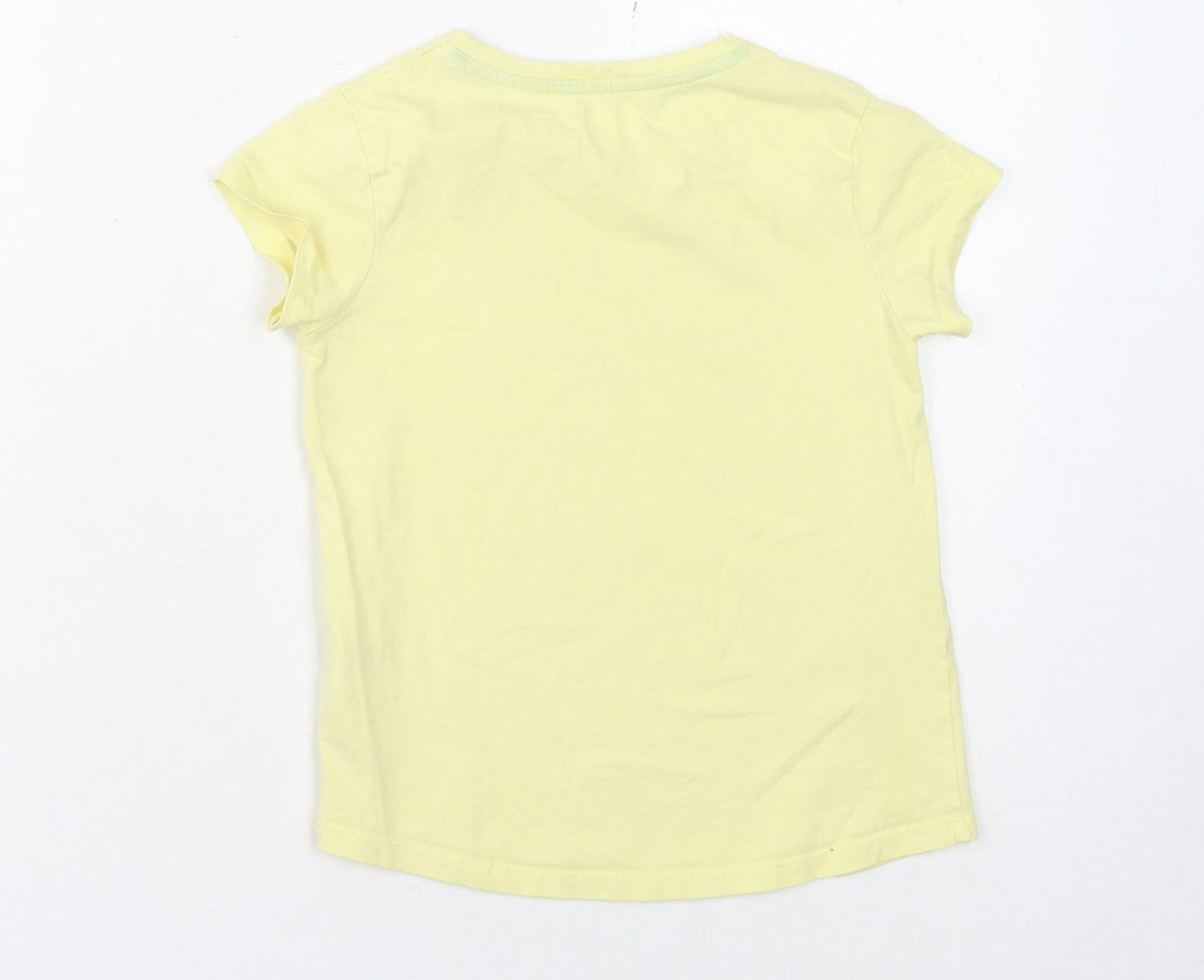 Animal Boys Yellow T-Shirt - 7-8 Years, Crew Neck, Casual Fit