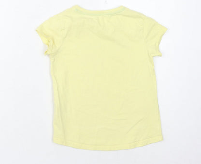 Animal Boys Yellow T-Shirt - 7-8 Years, Crew Neck, Casual Fit