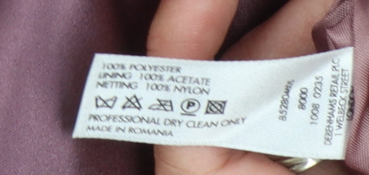 Debenhams Women's Purple Long Strapless Formal Dress