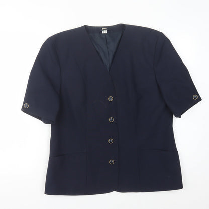C&A Women's Blue Blazer Size 16 Short Sleeve