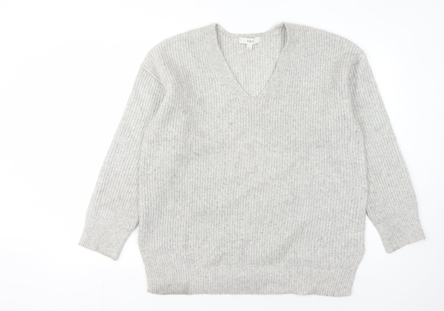Womens UK Size L Marks and Spencer Grey Pullover Jumper