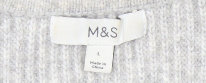 Womens UK Size L Marks and Spencer Grey Pullover Jumper