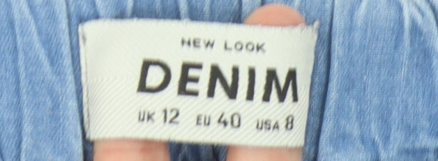 New Look Women's Blue Wide-Leg Jeans Size 12