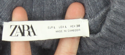 Womens UK Size L Zara Grey Pullover Jumper