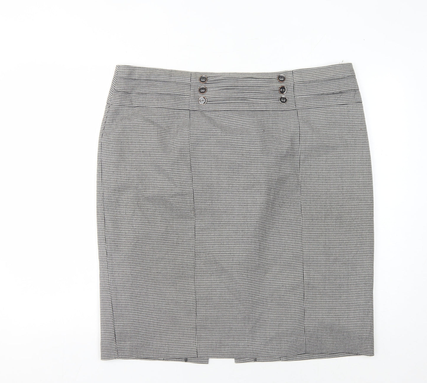 Debenhams Women's Grey Check Pencil Skirt Size 18