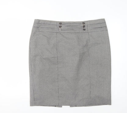 Debenhams Women's Grey Check Pencil Skirt Size 18