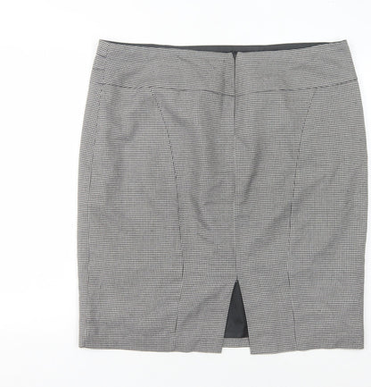 Debenhams Women's Grey Check Pencil Skirt Size 18