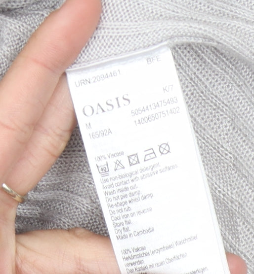 Womens UK Size M Oasis Grey Cardigan Jumper