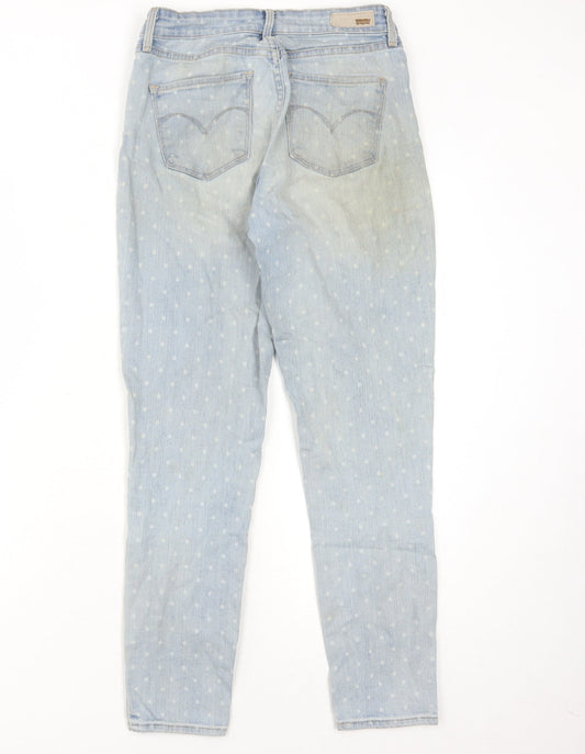 Levi's Women's Skinny Light Blue Polka Dot Jeans Size 26