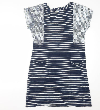White Stuff Women's Blue & White Striped Shift Dress, Size 12