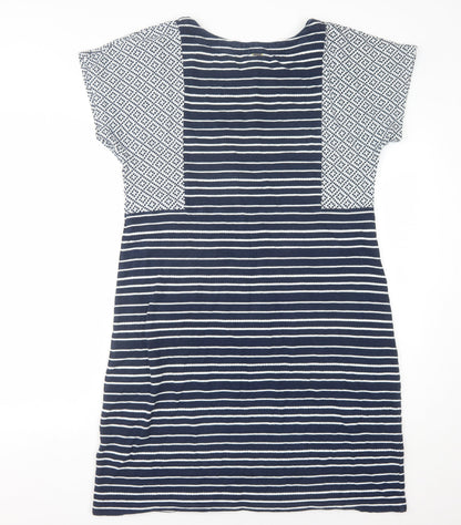 White Stuff Women's Blue & White Striped Shift Dress, Size 12