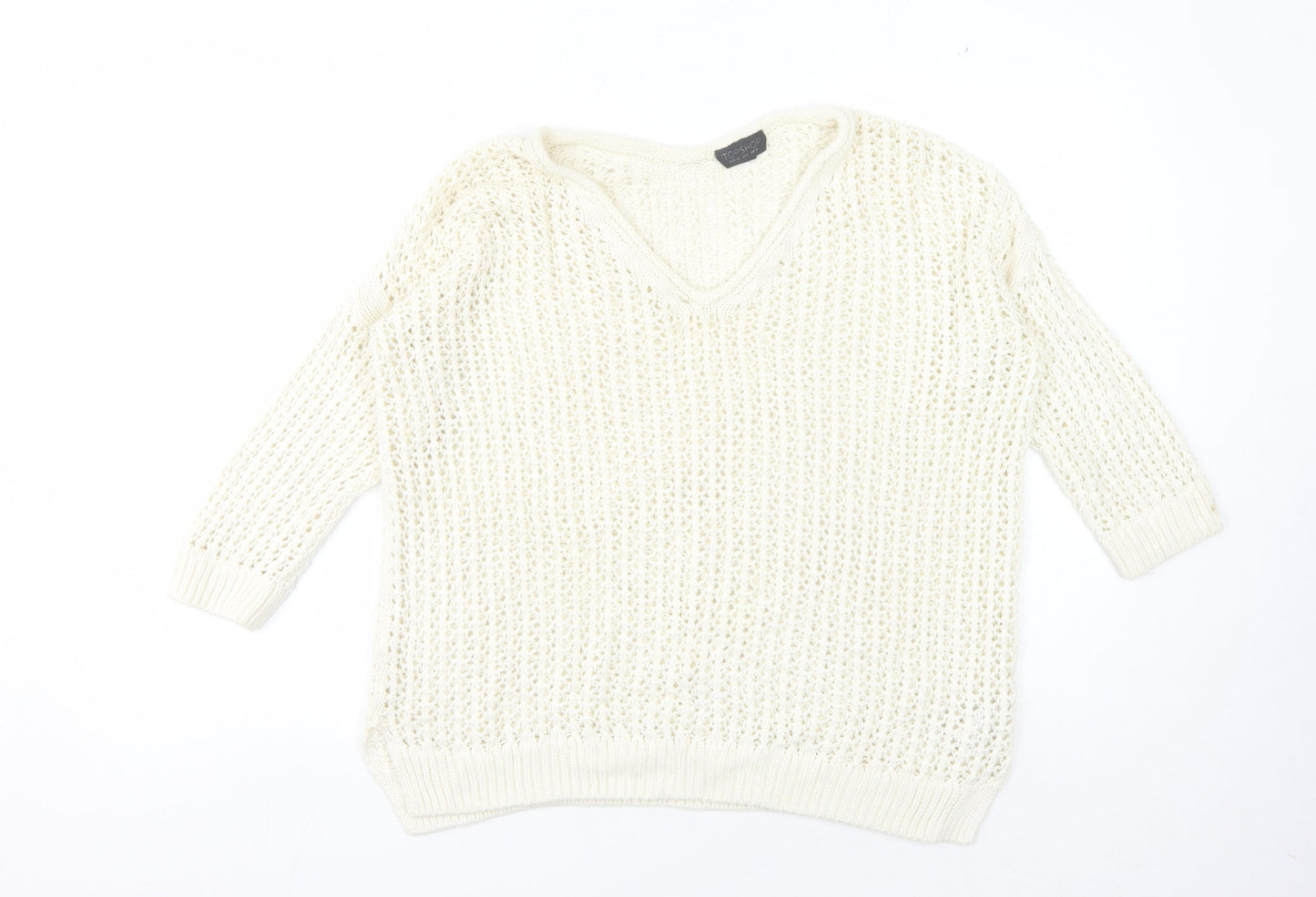 Womens UK Size 10 Topshop Ivory Pullover Jumper