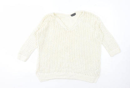 Womens UK Size 10 Topshop Ivory Pullover Jumper