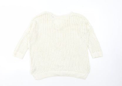 Womens UK Size 10 Topshop Ivory Pullover Jumper