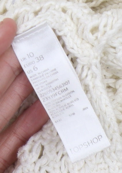Womens UK Size 10 Topshop Ivory Pullover Jumper