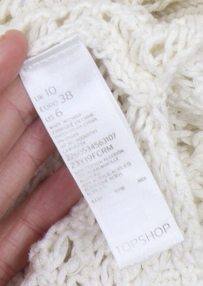 Womens UK Size 10 Topshop Ivory Pullover Jumper