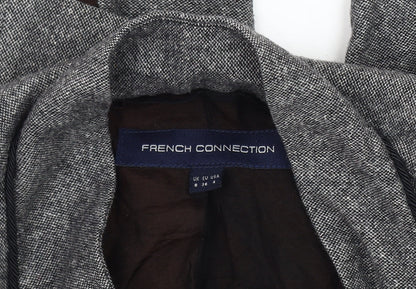 French Connection Grey Blazer Women Size 8 Wool Tweed