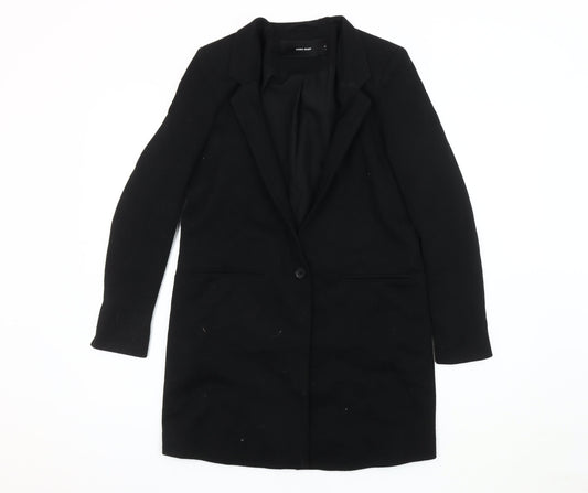 Womens UK Size 6 VERO MODA Black Basic Coat