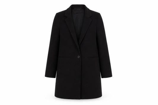 Womens UK Size 6 VERO MODA Black Basic Coat